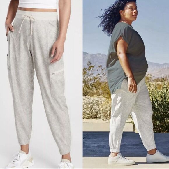 Athleta Venture Printed Pant Plus Size 22 Viper Gray Jogger Cargo Athleisure - Picture 2 of 8